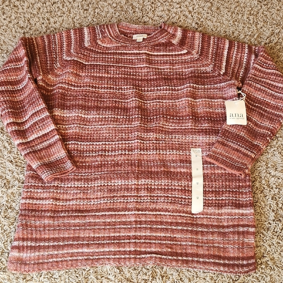 a.n.a Sweaters - NWT a.n.a Women's Rusty Colored Multi Striped Sweater Size Medium